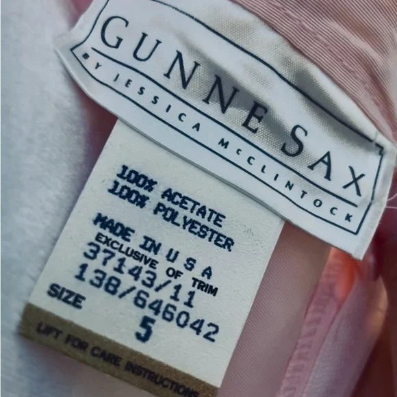 Vintage 1987 Gunne Sax By Jessica McClintock Pale Pink Prom Dress - Size 5 - Picture 7 of 8